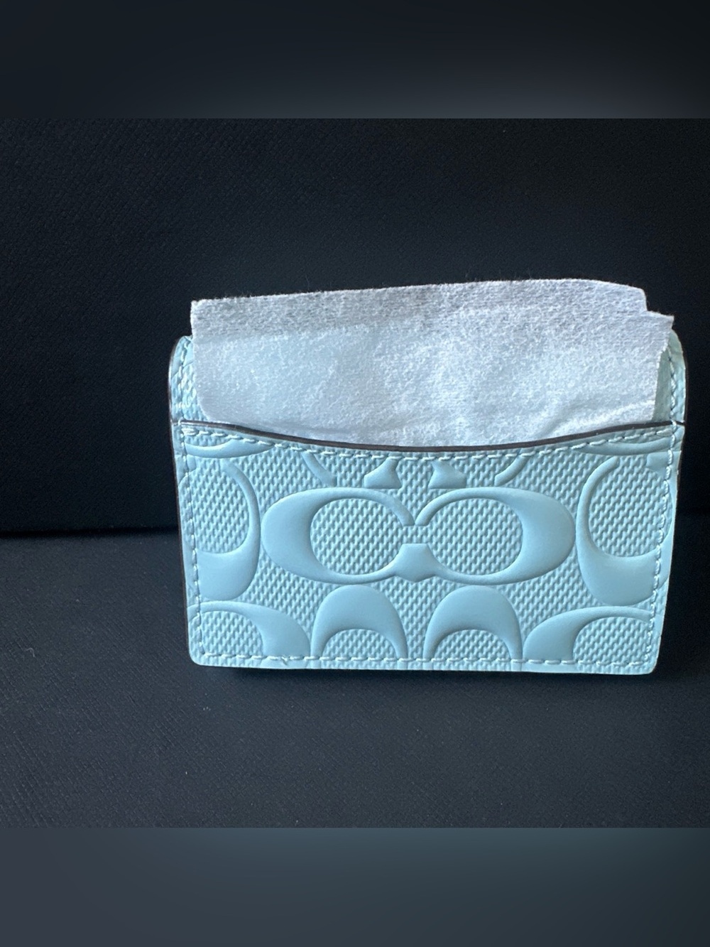 NWT Coach Card Case With Charm In Signature Leather - Picture 3 of 8